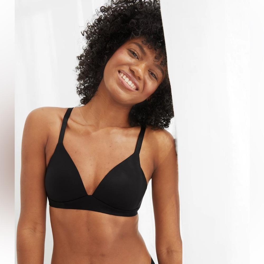 Aerie Real Sunnie Wireless Lightly Lined Bra Black Size 40D NWT NEW